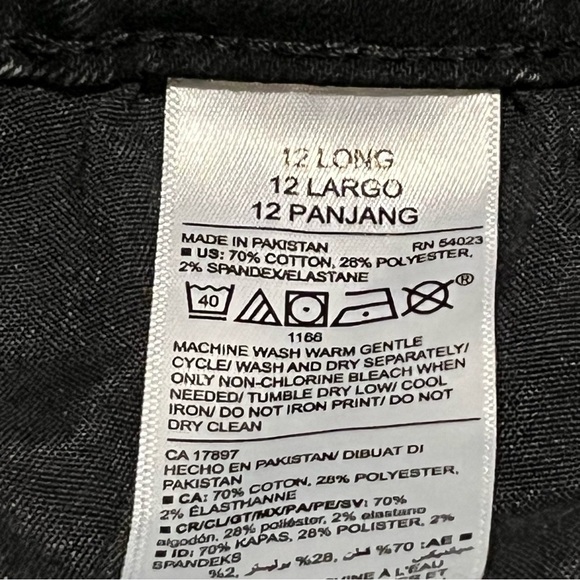 Old Navy Jeans Womens 12 Long Black Pop Icon Skinny Denim Distressed Mid Rise - Picture 3 of 10